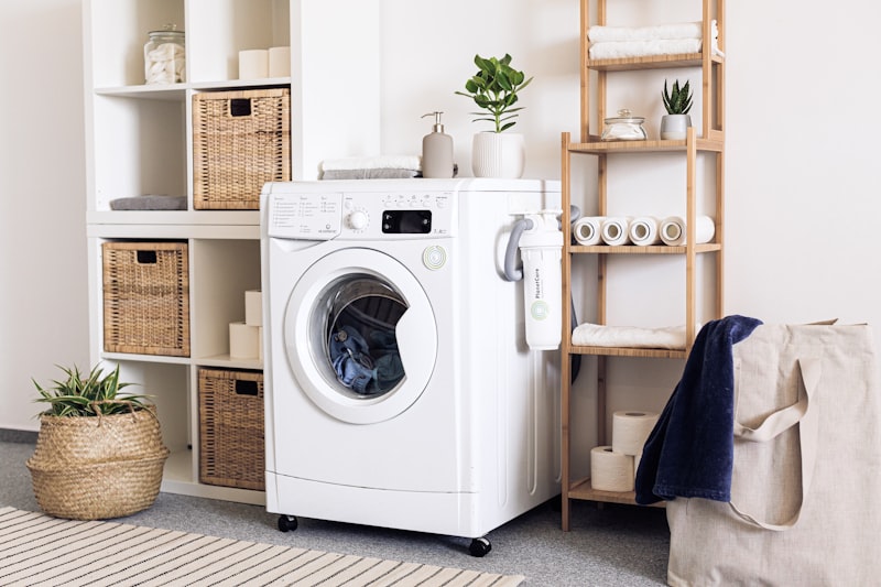 Modern front-load washer and dryer set